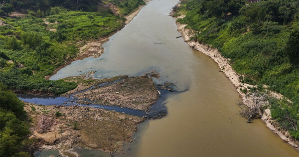 Рекордно низкий уровень воды в реке Амазонке